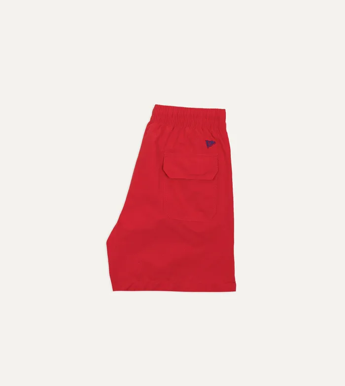 Drake039s Red Nylon Drawstring Swim Shorts Men Swim Shorts