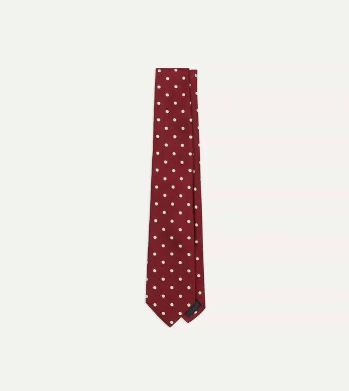 Drake039s Red Polka Dot Silk Tipped Tie Men Patterned Ties