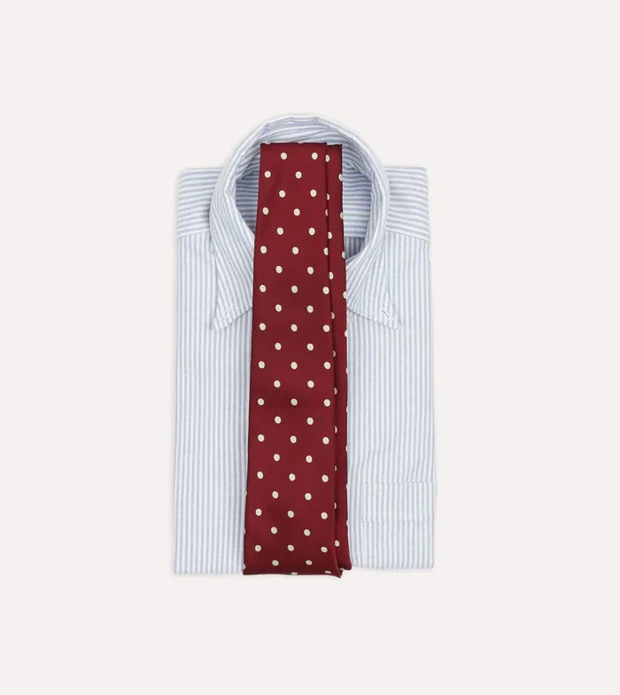 Drake039s Red Polka Dot Silk Tipped Tie Men Patterned Ties