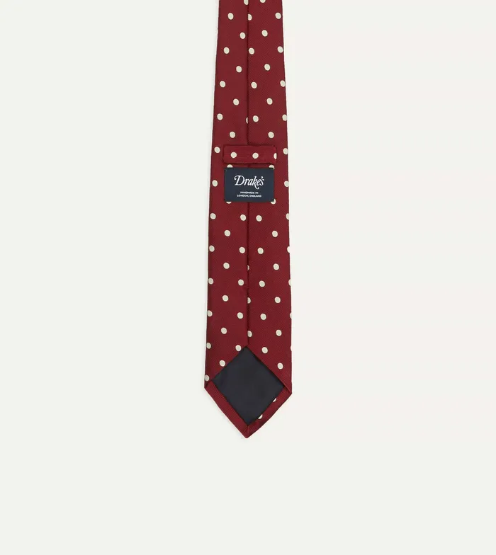 Drake039s Red Polka Dot Silk Tipped Tie Men Patterned Ties