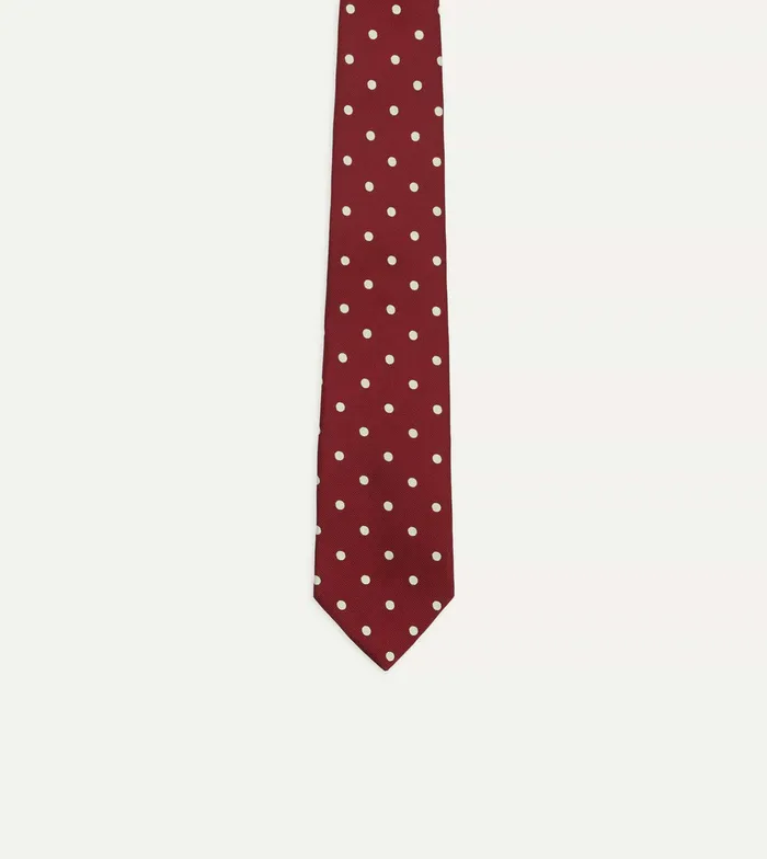 Drake039s Red Polka Dot Silk Tipped Tie Men Patterned Ties