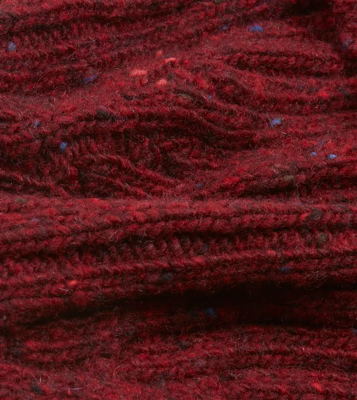 Drake039s Red Ribbed Merino Donegal Knit Cap Men Hats