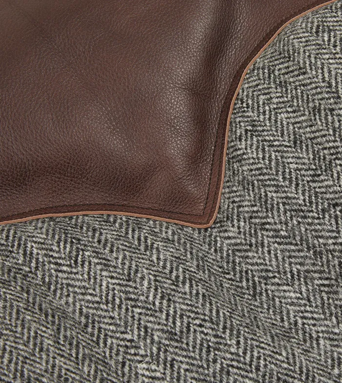 Drake039s Rocky Mountain Featherbed For Herringbone Harris Tweed Leather Christy Down Jacket Men Coats and Jackets