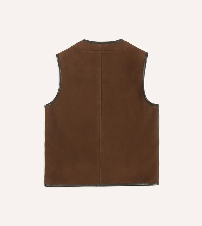 Drake039s Suede Shearling Vest Men Suede Jackets