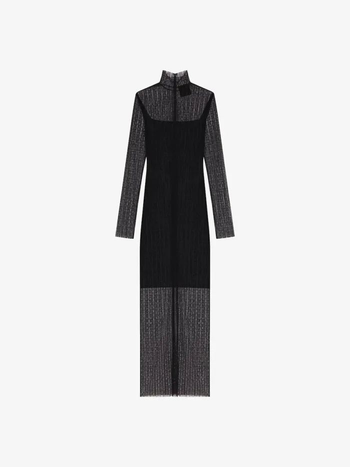 Dress In 4g Lace With Rhinestones Black Women Givenchy Dresses