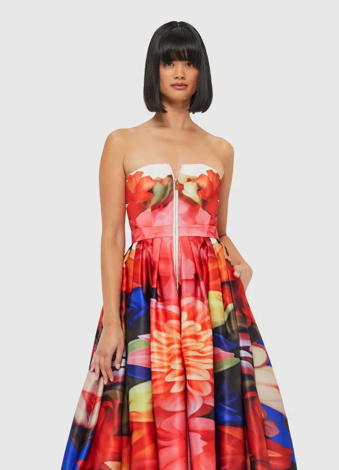 Dresses and Jumpsuits Women LEO LIN Norine Bustier Midi Dress 8211 Kaleidoscope Print