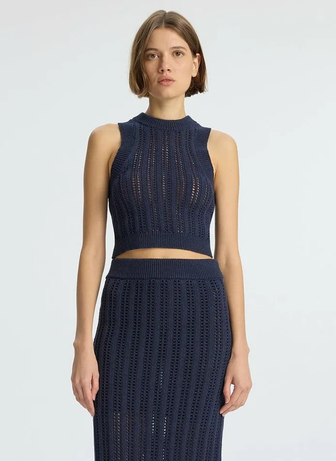 Dresses Women ALC Jade Cropped Crochet Tank Navy