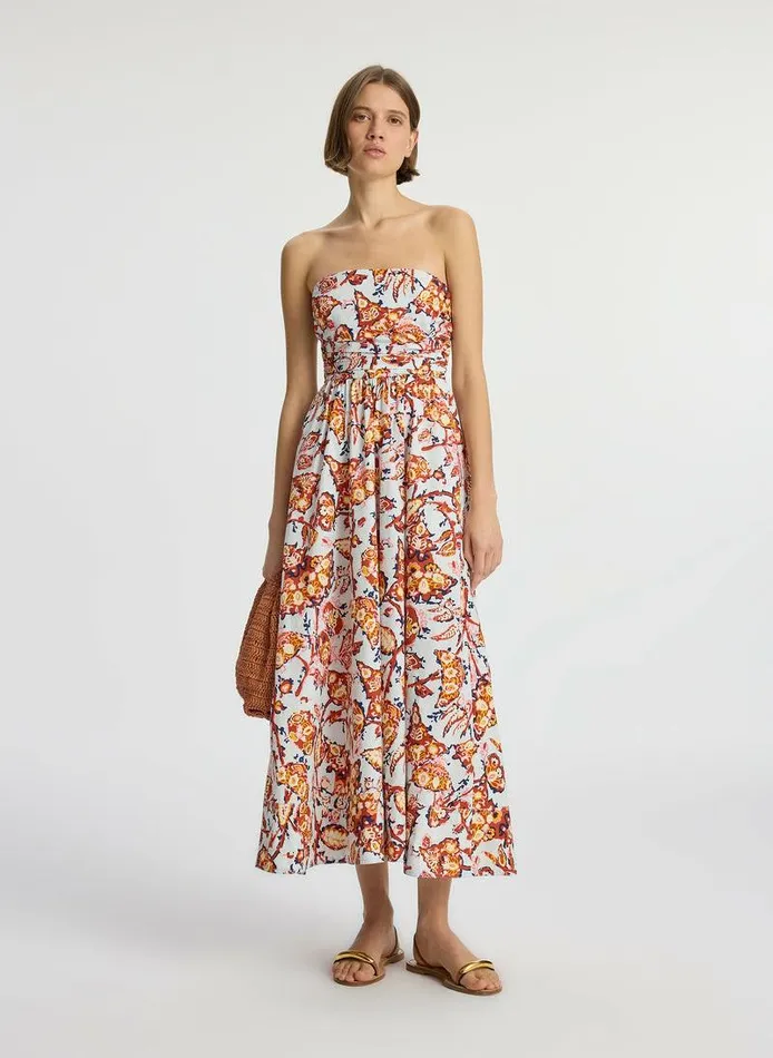Dresses Women ALC Tate Strapless Midi Dress Acqua Multi