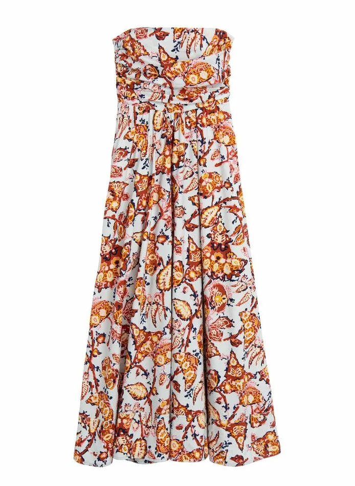 Dresses Women ALC Tate Strapless Midi Dress Acqua Multi Dresses Women ALC Tate Strapless Midi Dress Acqua Multi