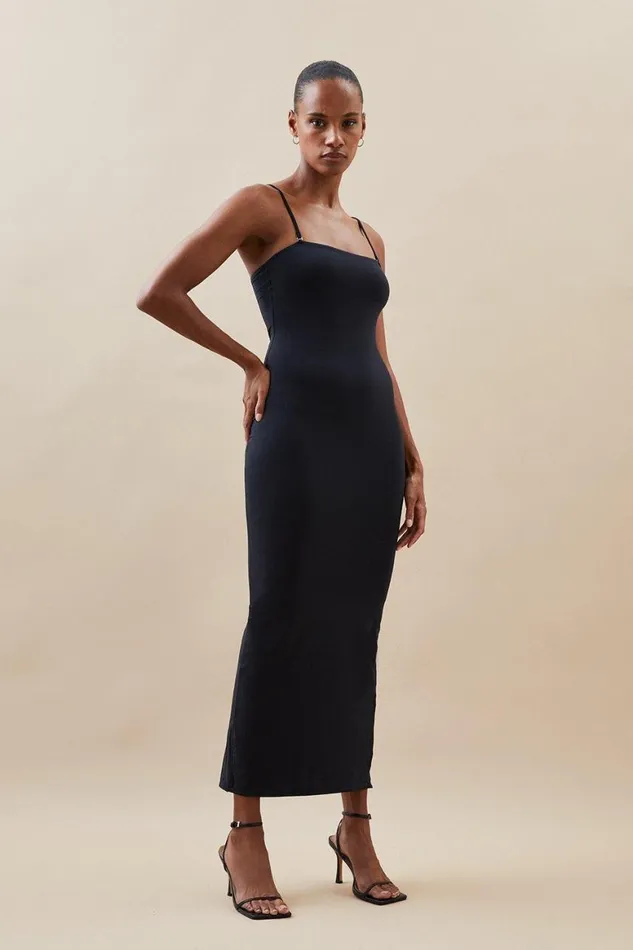 Dresses Women Karen Millen Contour Jersey Strappy Midaxi Dress Black