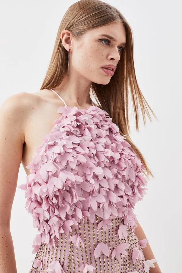 Dresses Women Karen Millen Floral Applique Detail Woven Max Dress Pink