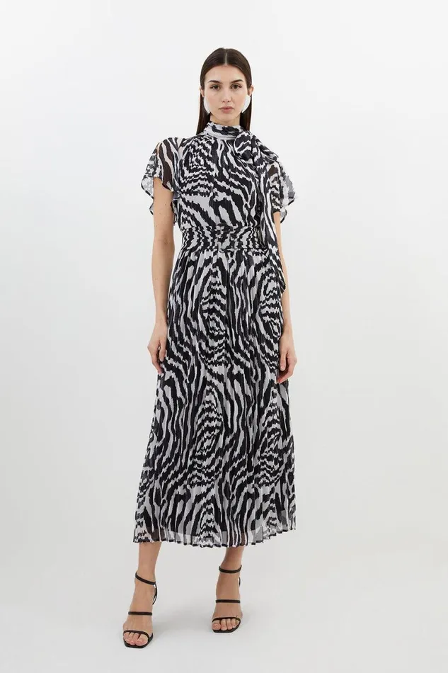 Dresses Women Karen Millen Mono Swirl Georgette Pussy Bow Woven Midi Dress Mono Dresses Women Karen Millen Mono Swirl Georgette Pussy Bow Woven Midi Dress Mono