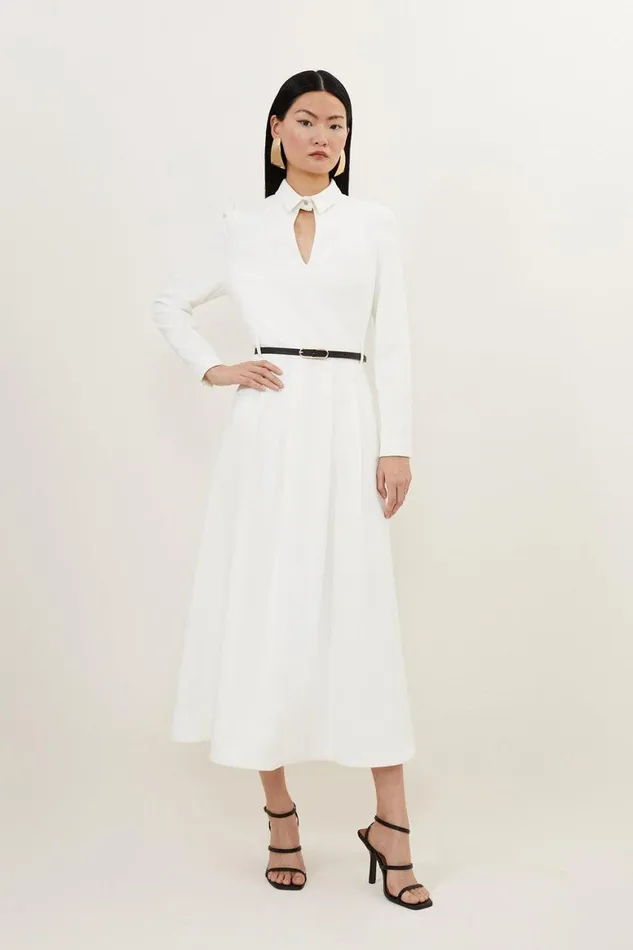 Dresses Women Karen Millen Petite Clean Tailored Pleat Detail Full Skirted Shirt Dress Ivory Dresses Women Karen Millen Petite Clean Tailored Pleat Detail Full Skirted Shirt Dress Ivory