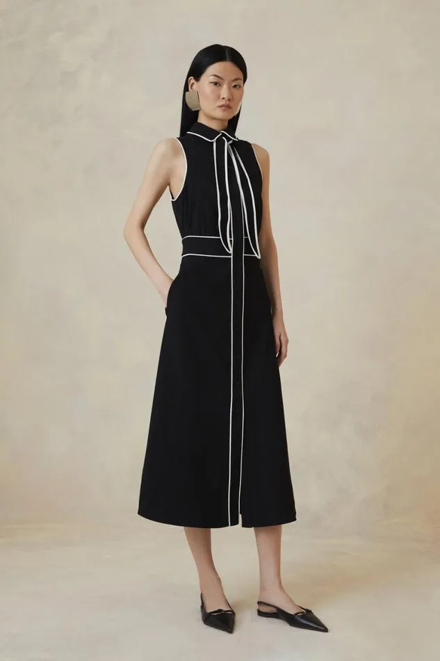 Dresses Women Karen Millen Petite The Founder Contrast Sleeveless Shirt Dress Mono Dresses Women Karen Millen Petite The Founder Contrast Sleeveless Shirt Dress Mono