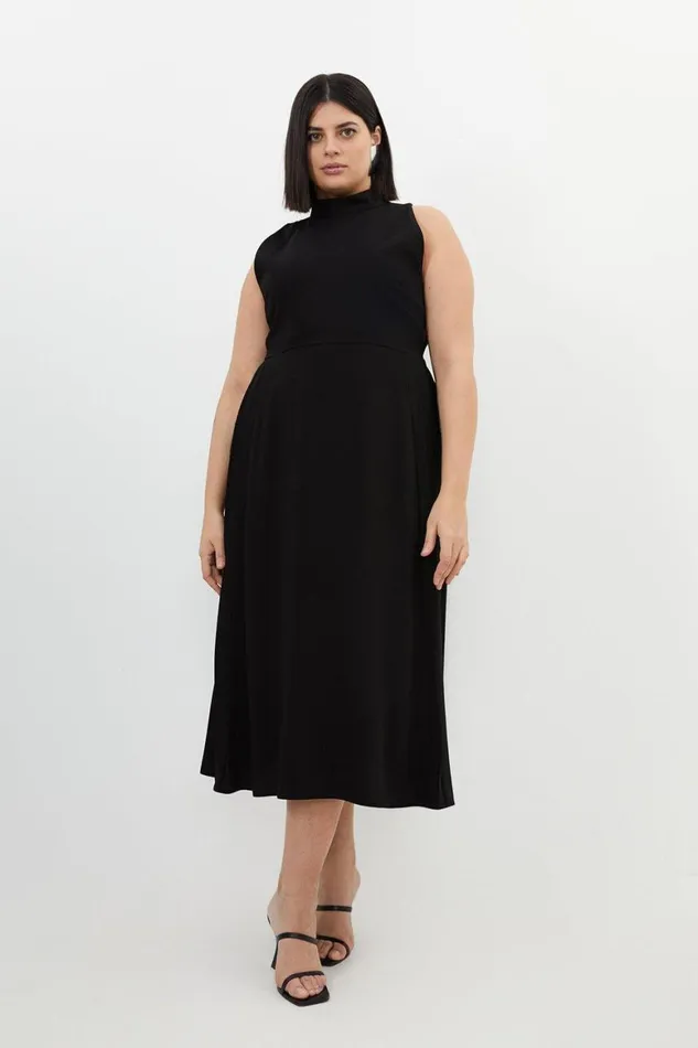 Dresses Women Karen Millen Plus Size Soft Tailored Pleated Panel Midaxi Dress Black Dresses Women Karen Millen Plus Size Soft Tailored Pleated Panel Midaxi Dress Black