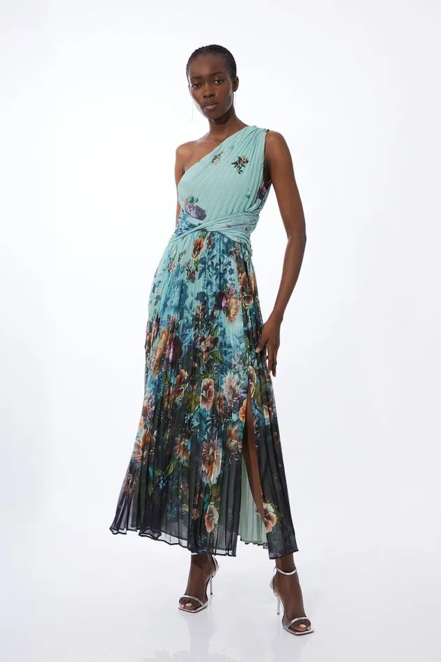 Dresses Women Karen Millen Printed Pleated Yoryu Crinkle Woven Maxi Dress Black Dresses Women Karen Millen Printed Pleated Yoryu Crinkle Woven Maxi Dress Black