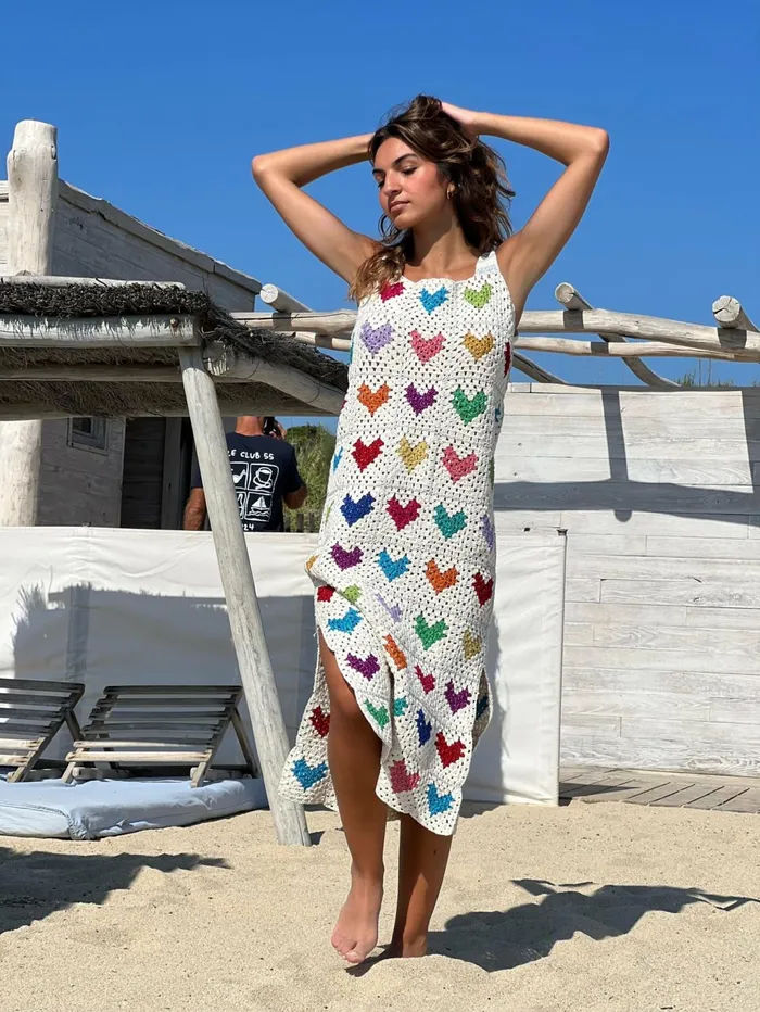 Dresses Women Rose Carmine LONG DRESS BRETELLES MON COEUR ECRU