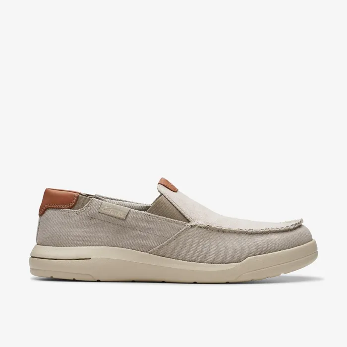 Driftlite Step Light Grey Combination Men Clarks Loafers and Slip Ons