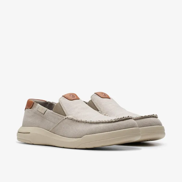 Driftlite Step Light Grey Combination Men Clarks Loafers and Slip Ons