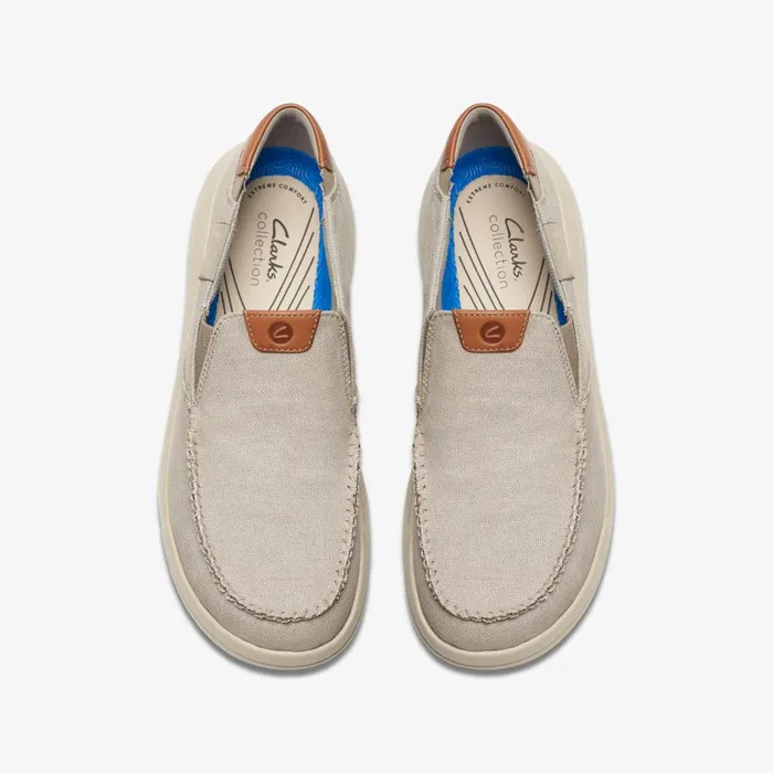 Driftlite Step Light Grey Combination Men Clarks Loafers and Slip Ons