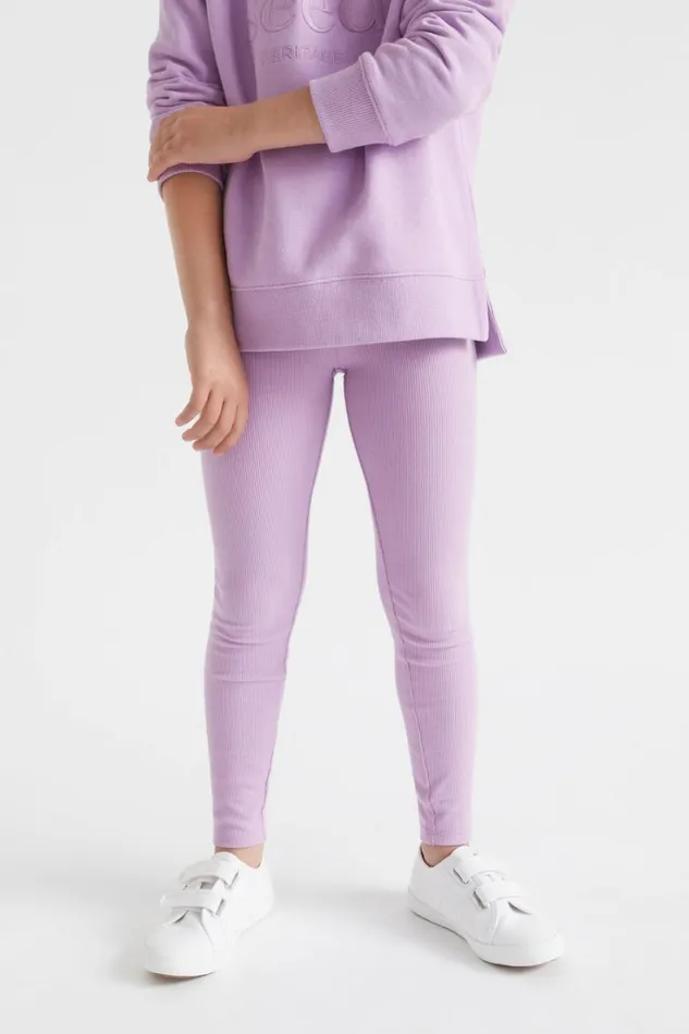 Essentials Girl Seed Heritage Core Rib Legging Lilac