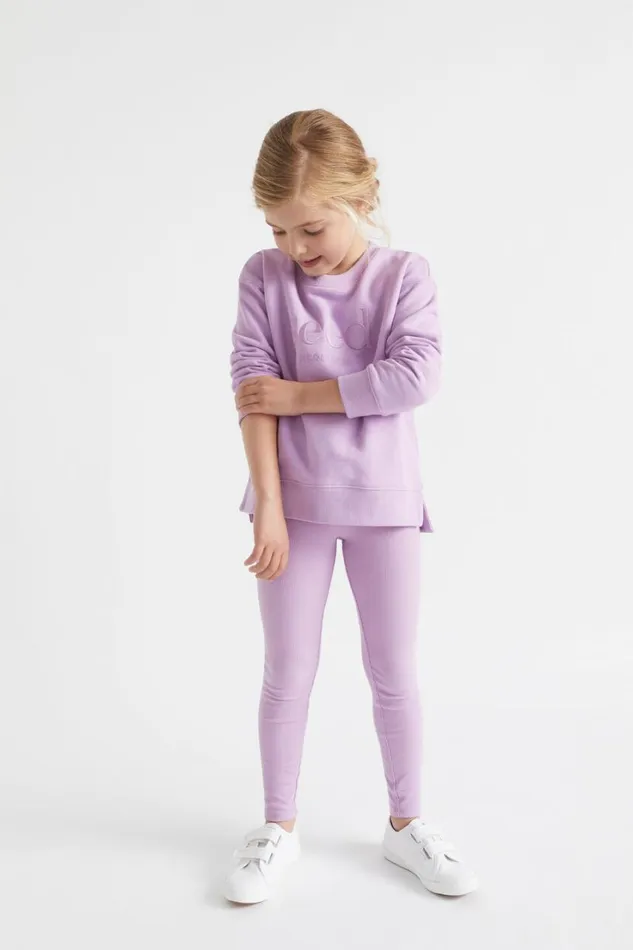 Essentials Girl Seed Heritage Core Rib Legging Lilac