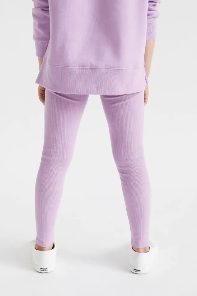 Essentials Girl Seed Heritage Core Rib Legging Lilac