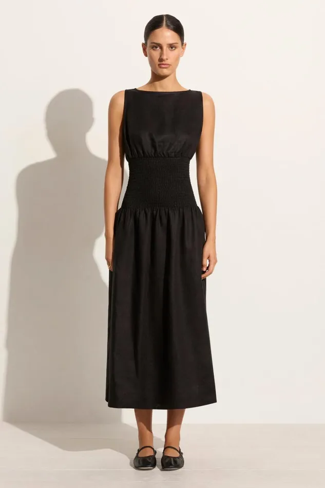 Faithfull The Brand Dresses La Canella Midi Dress Black 8211 Final Sale 8211 Women Faithfull The Brand Dresses La Canella Midi Dress Black 8211 Final Sale 8211 Women