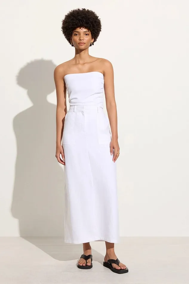 Faithfull The Brand Skirts and Shorts Amreli Maxi Skirt White 8211 Final Sale 8211 Women Faithfull The Brand Skirts and Shorts Amreli Maxi Skirt White 8211 Final Sale 8211 Women