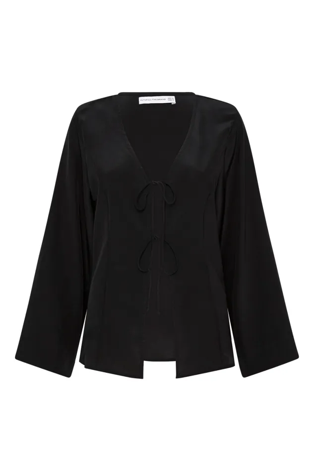 Faithfull The Brand Tops Conero Tie Top Black 8211 Women Faithfull The Brand Tops Conero Tie Top Black 8211 Women
