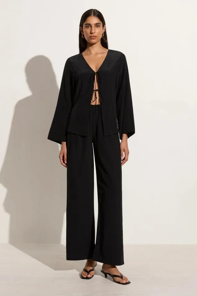 Faithfull The Brand Tops Conero Tie Top Black 8211 Women Faithfull The Brand Tops Conero Tie Top Black 8211 Women