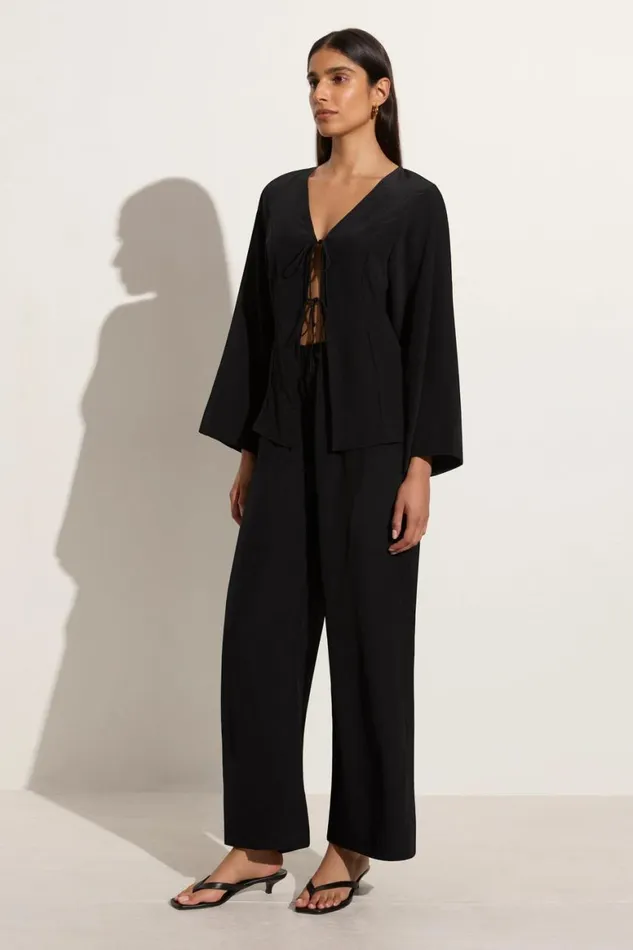 Faithfull The Brand Tops Conero Tie Top Black 8211 Women Faithfull The Brand Tops Conero Tie Top Black 8211 Women