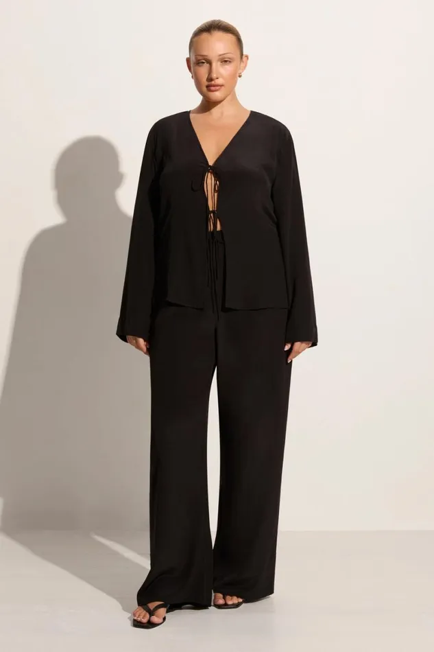 Faithfull The Brand Tops Conero Tie Top Black 8211 Women Faithfull The Brand Tops Conero Tie Top Black 8211 Women