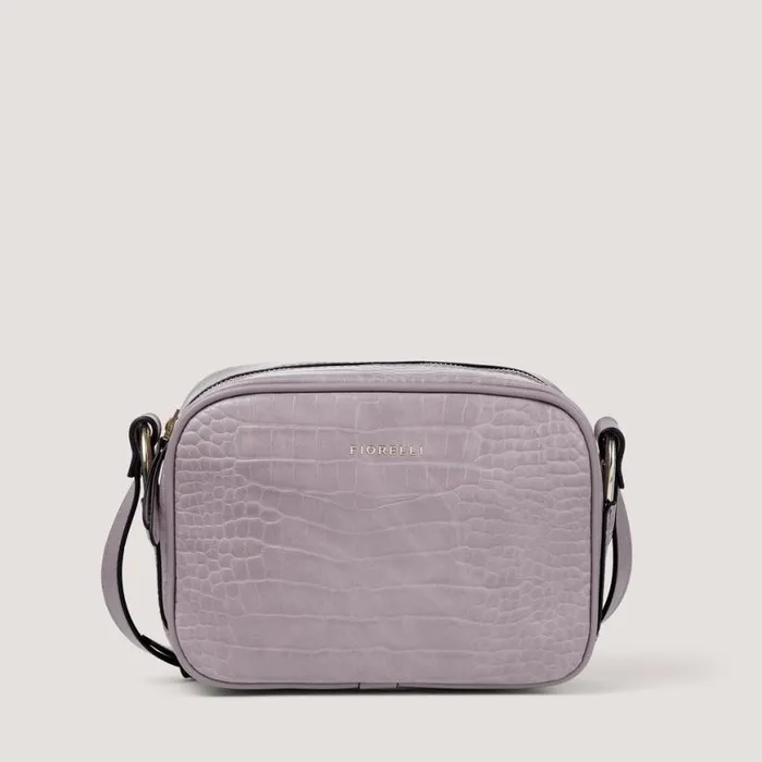 Fiorelli Beau Crossbody Dusky Lilac Croc Backpacks Crossbody Bags