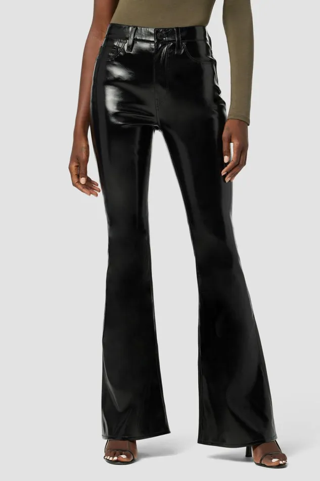 Flare Women Hudson Jeans Holly HighRise Flare Jean Black Patent