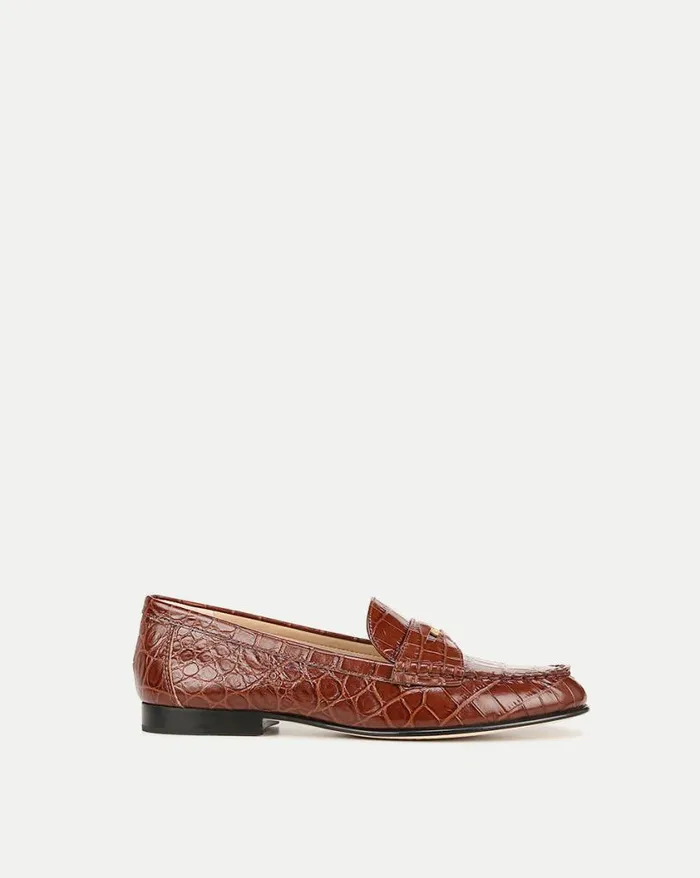 Flats and Loafers Shop Veronica Beard Penny Leather Loafer Brown