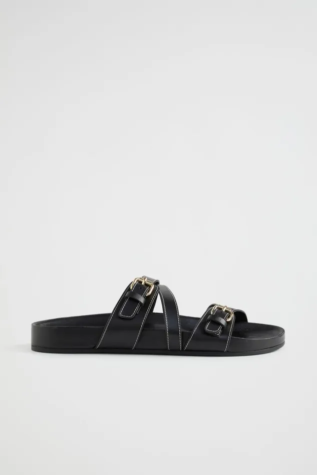 Flats Woman Seed Heritage Remi Buckle Slide Black