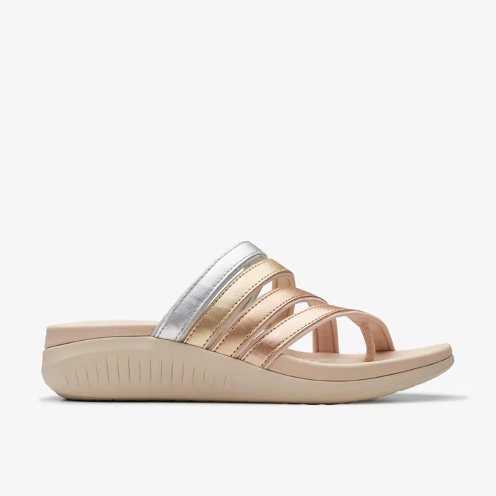 Glide Hi Iris Metallic Multicolour Women Clarks Sandals and Flip Flops