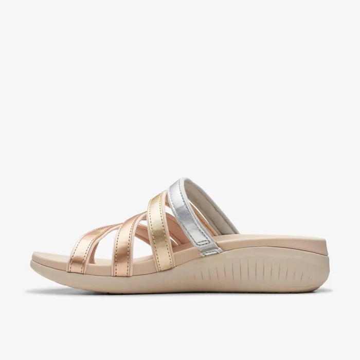 Glide Hi Iris Metallic Multicolour Women Clarks Sandals and Flip Flops
