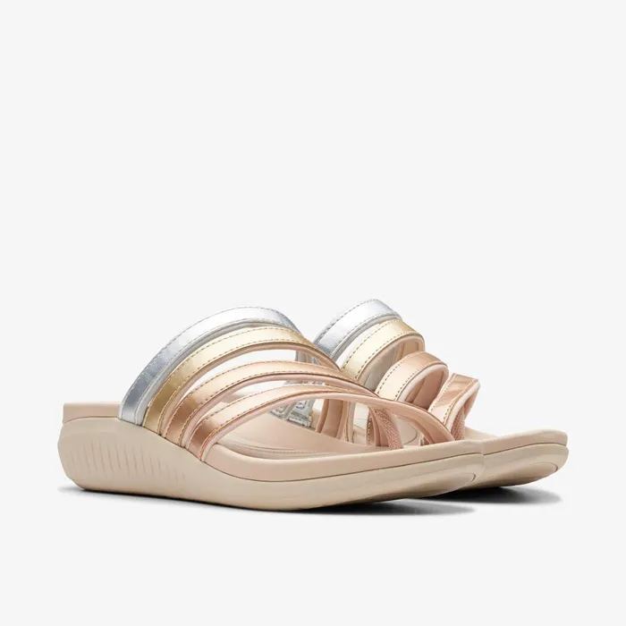 Glide Hi Iris Metallic Multicolour Women Clarks Sandals and Flip Flops