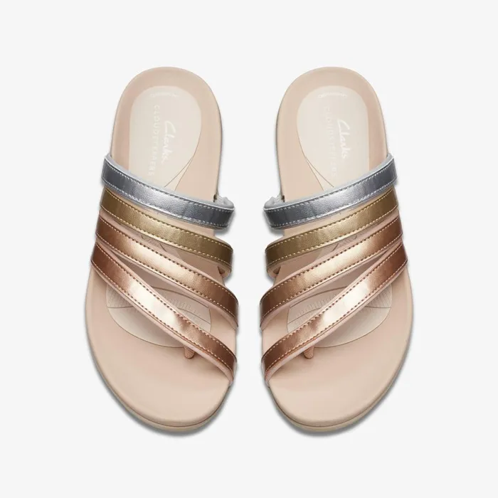 Glide Hi Iris Metallic Multicolour Women Clarks Sandals and Flip Flops