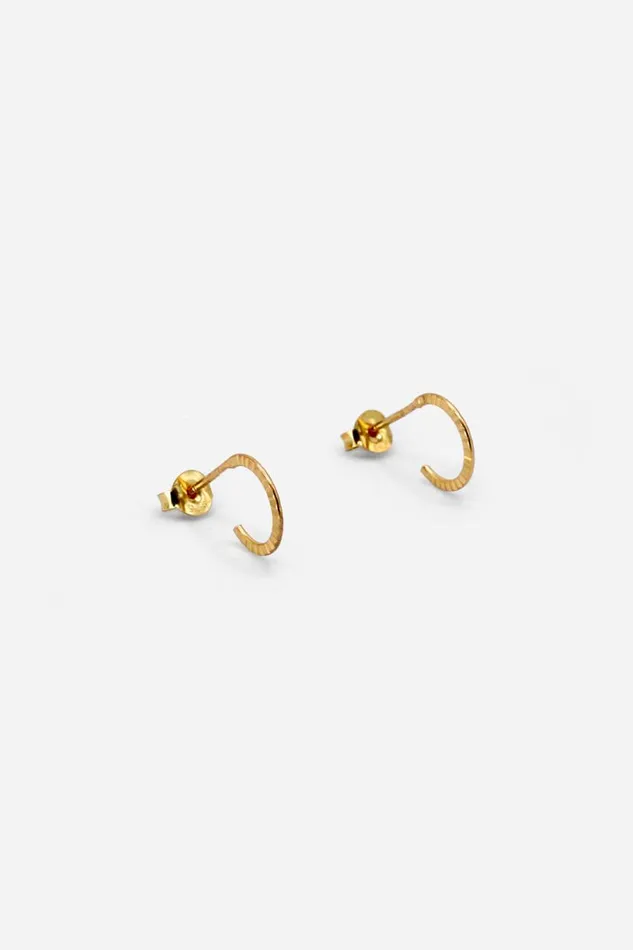 Gold Sterling Silver Ridged Hoop Earrings Women Roman Jewellery