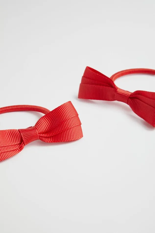 Hair Accessories Girl Seed Heritage Grosgrain Bow Elastic Pack Red