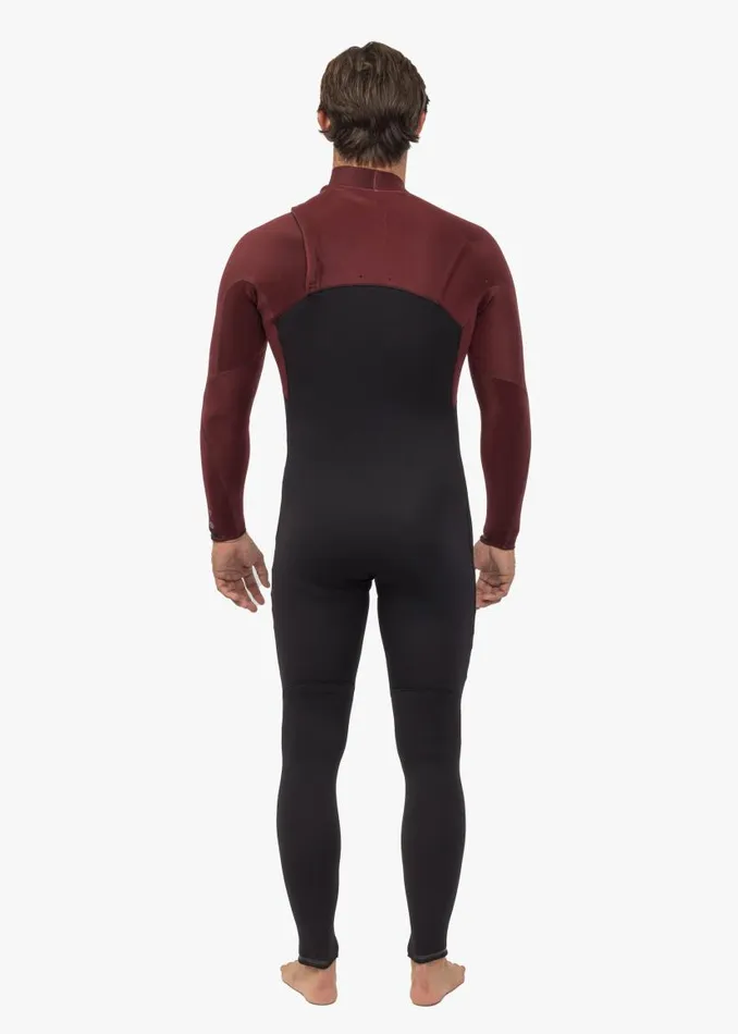 High Seas II 43 Full Chest Zip Wetsuit Wine Men Vissla Wetsuits