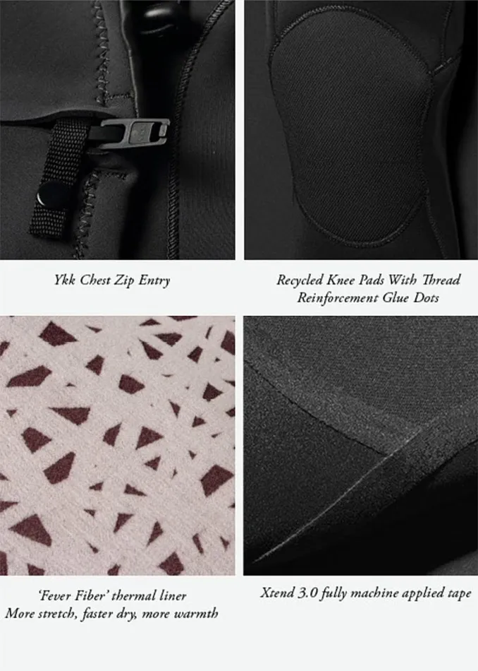 High Seas II 43 Full Chest Zip Wetsuit Wine Men Vissla Wetsuits