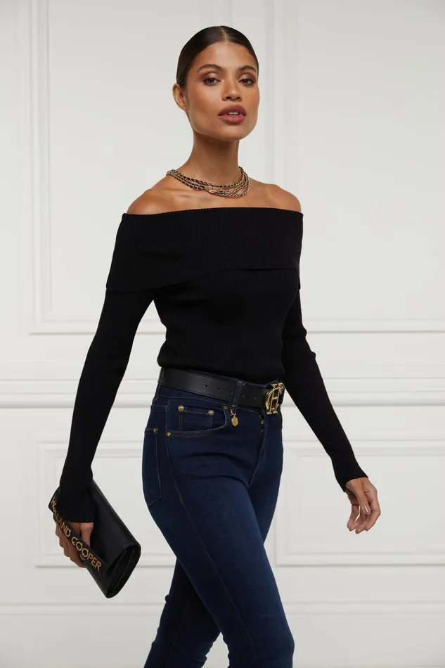 Holland Cooper Bardot Knit Black Women Knitwear Holland Cooper Bardot Knit Black Women Knitwear