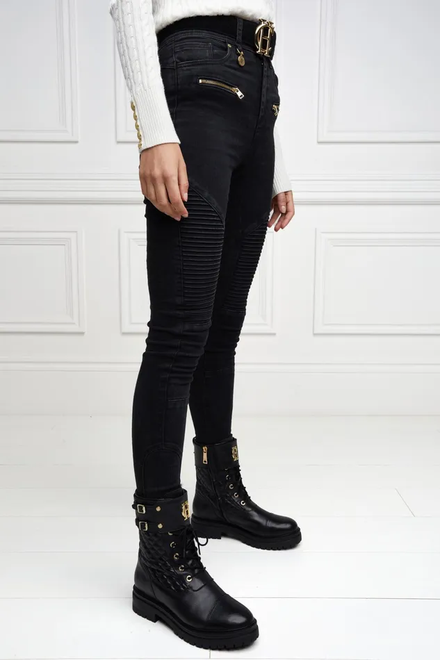 Holland Cooper Camden Biker Boot Black Women Boots Holland Cooper Camden Biker Boot Black Women Boots
