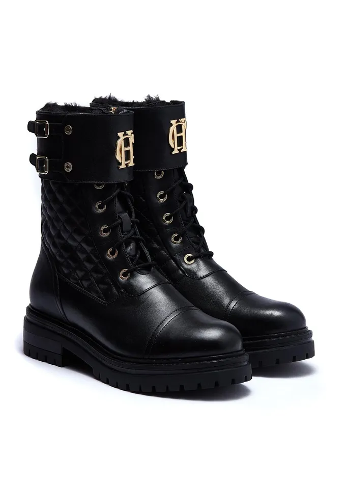 Holland Cooper Camden Biker Boot Black Women Boots Holland Cooper Camden Biker Boot Black Women Boots