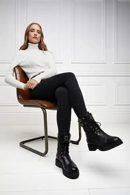 Holland Cooper Camden Biker Boot Black Women Boots Holland Cooper Camden Biker Boot Black Women Boots