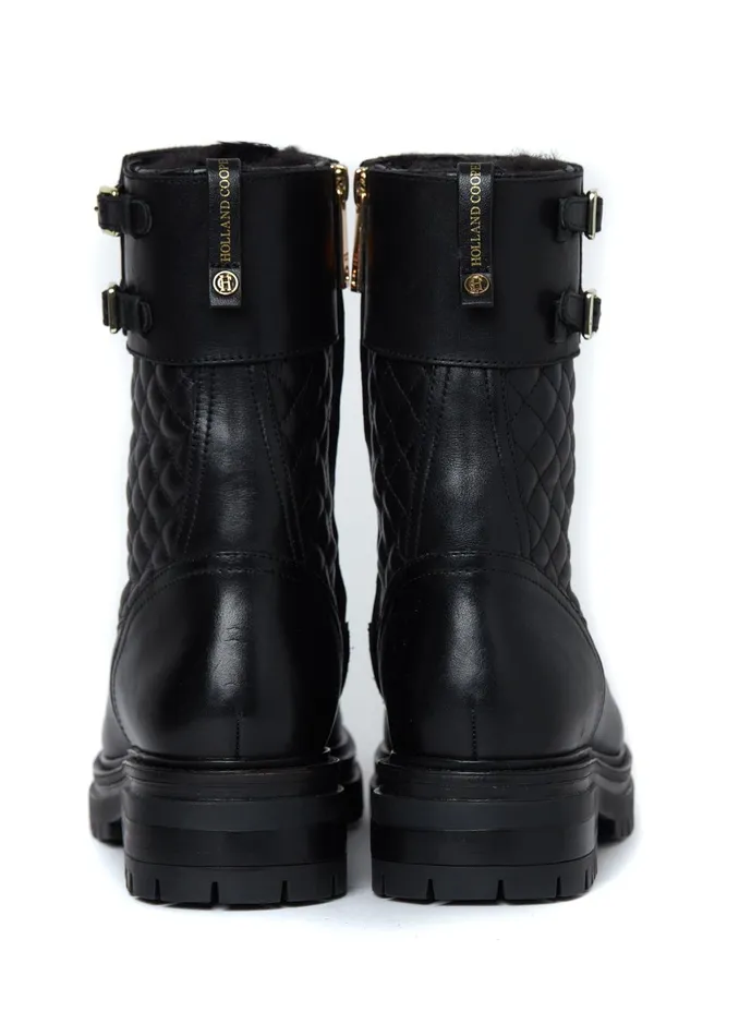 Holland Cooper Camden Biker Boot Black Women Boots Holland Cooper Camden Biker Boot Black Women Boots